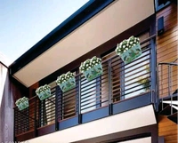 COPPER AART Ocean Green printed Rectangle Hanging Metal Pot Holder With Detachable Double Hooks Set of 5 - Free Size, Ocean Green, Metal, Set of 5, Rectangle